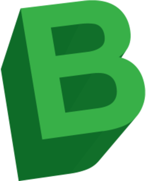 3 D Green Letter B PNG image