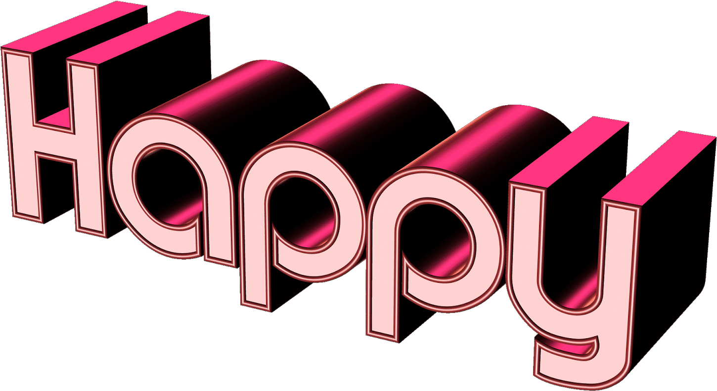 3 D Happy Text Graphic PNG image