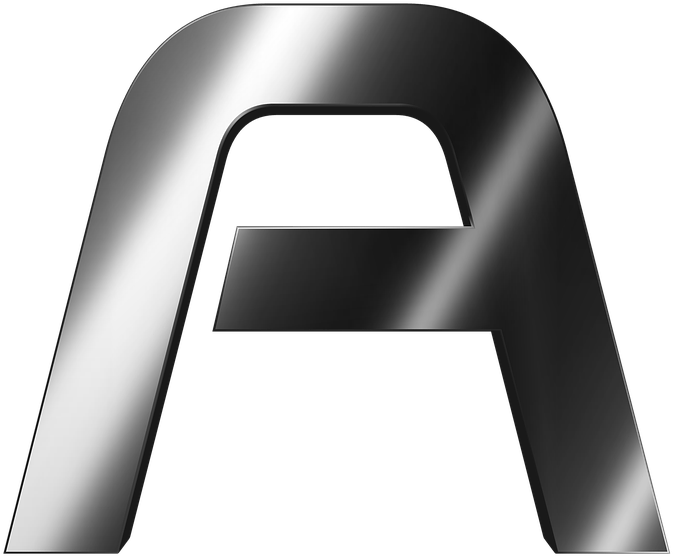 3 D Metallic Letter A PNG image
