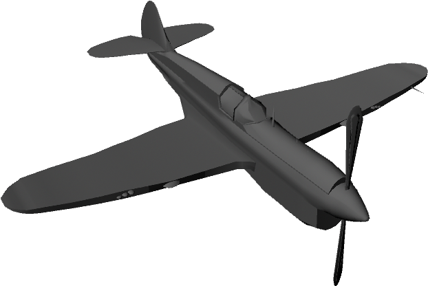 3 D Model Black Airplane PNG image