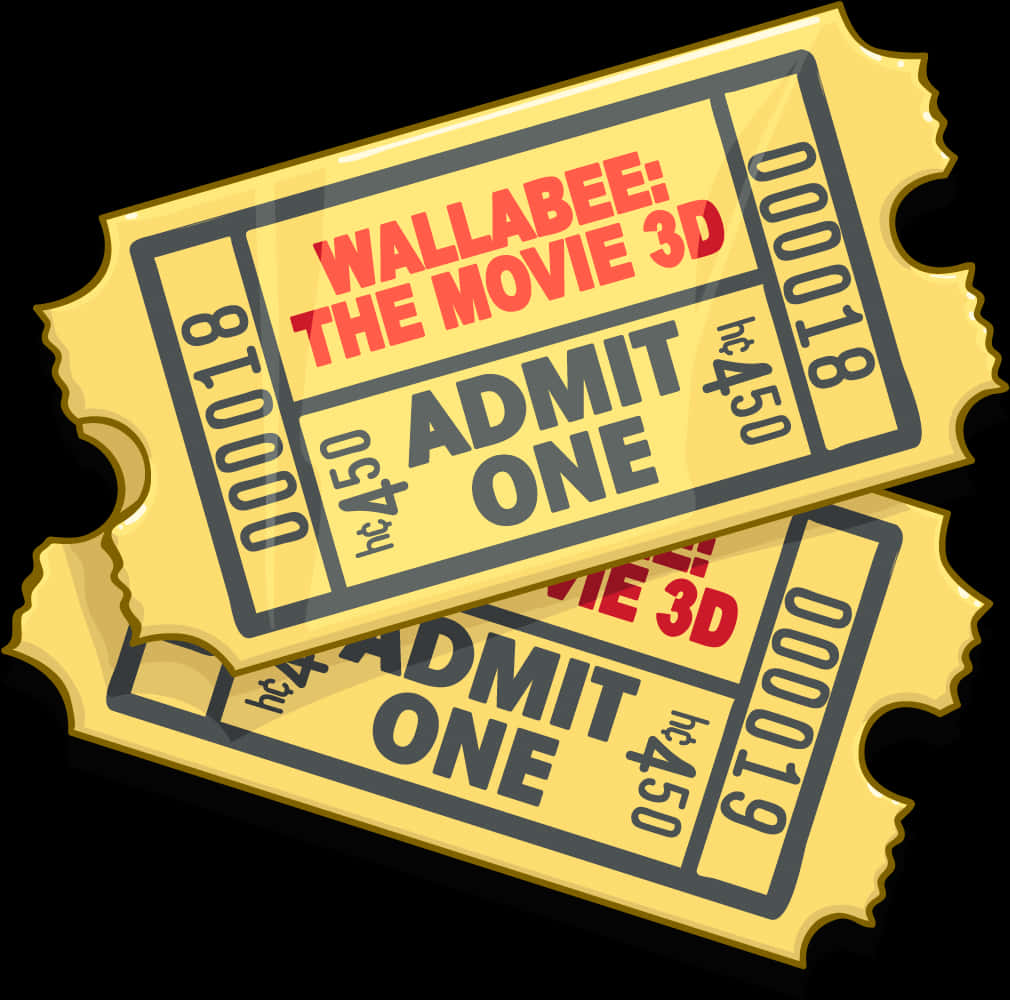 3 D Movie Tickets Illustration PNG image