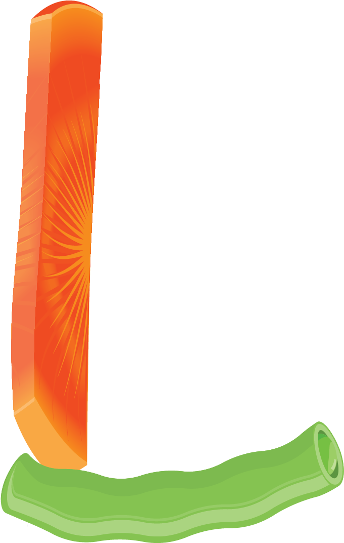 3 D Orange Letter Lon Green PNG image