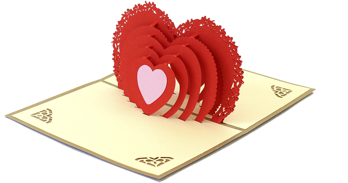 3 D Pop Up Heart Card PNG image