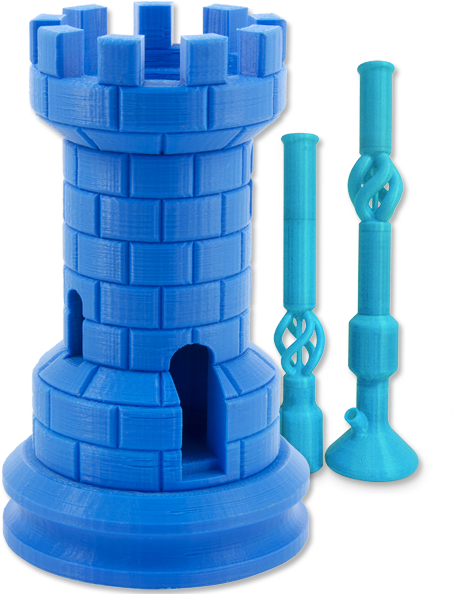3 D Printed Castleand Chess Pieces PNG image