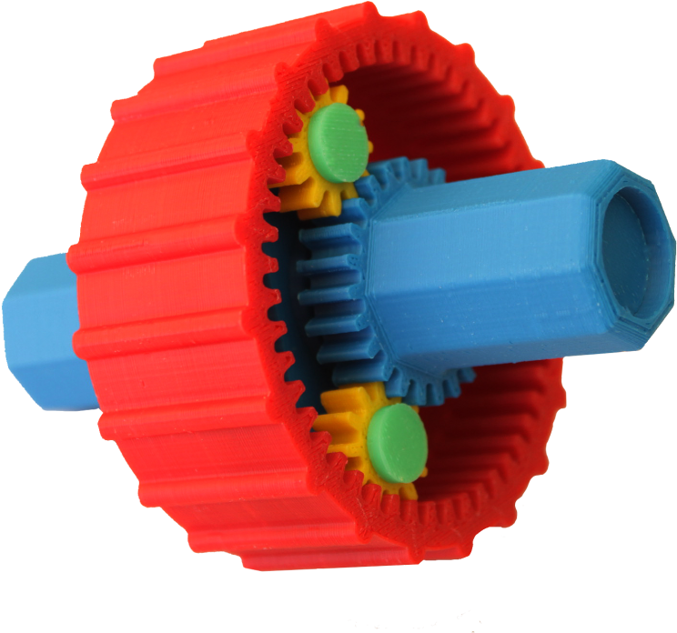 3 D Printed Colorful Gears PNG image