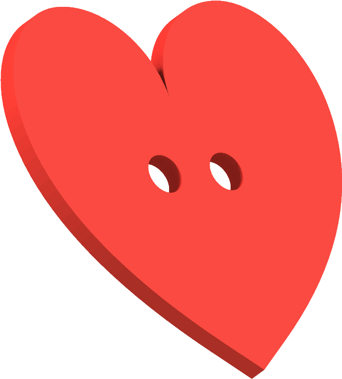 3 D Red Heart Button Design PNG image