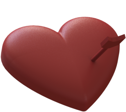 3 D Red Heartwith Arrow PNG image