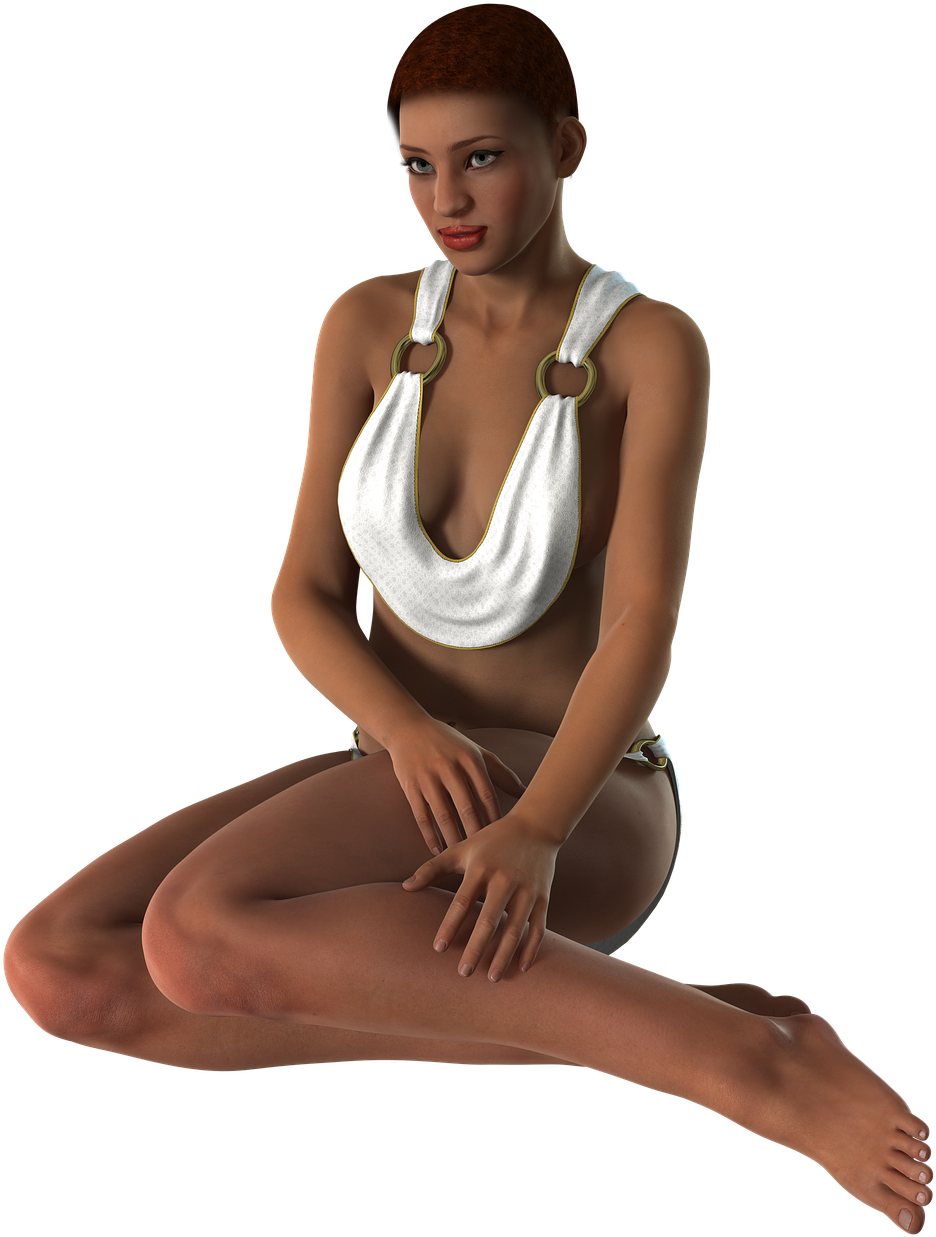 3 D Rendered Female Model Posing PNG image