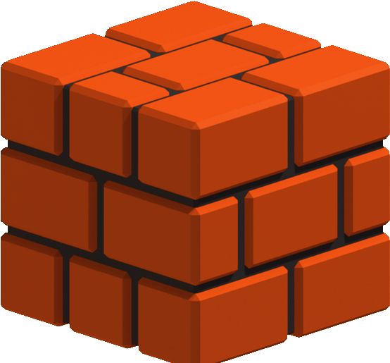3 D Rendered Orange Bricks PNG image