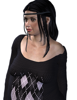 3 D Rendered Portraitofa Woman PNG image