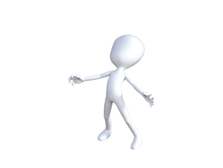 3 D White Figure Walking PNG image