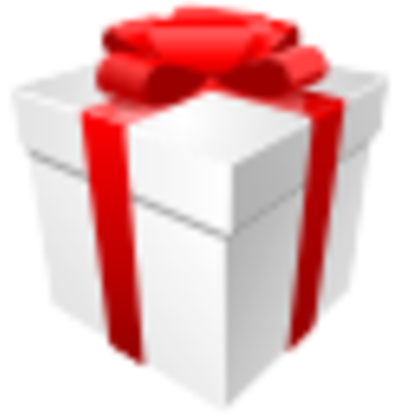 3 D White Gift Box Red Ribbon Icon PNG image