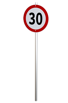 30kmhspeedlimitsign PNG image