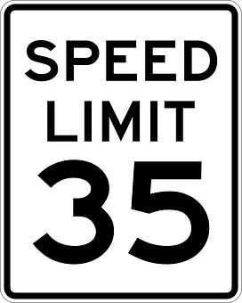 35 M P H Speed Limit Sign PNG image