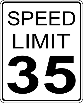 35 M P H Speed Limit Sign PNG image