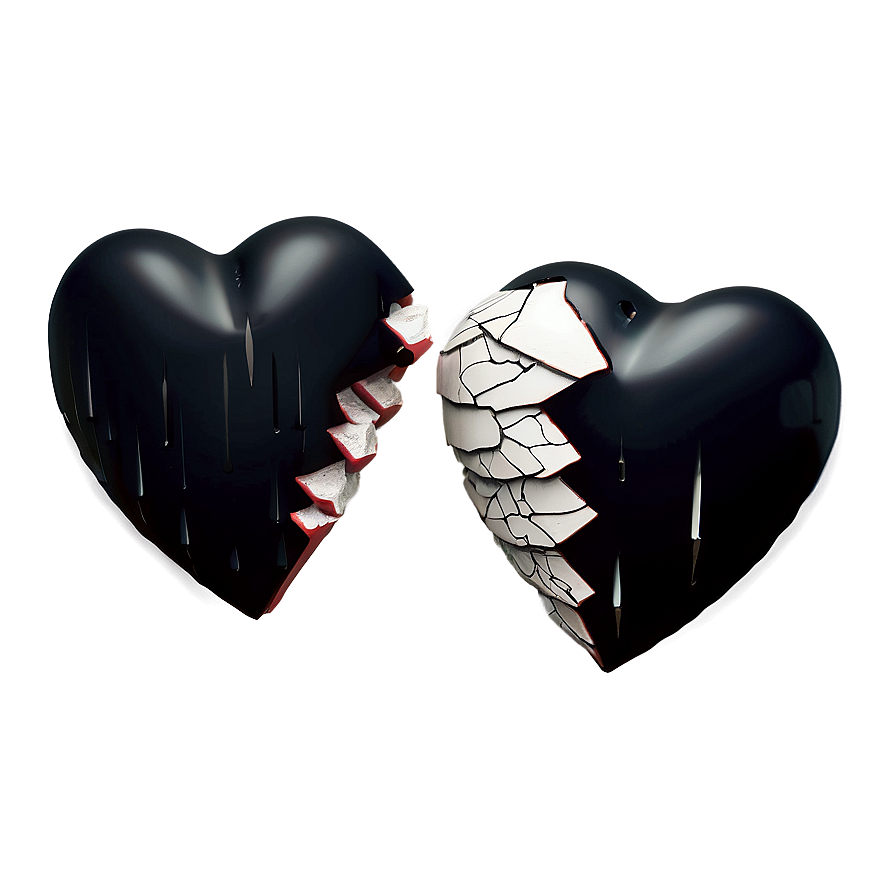 3d Black Broken Heart Png 77 PNG image