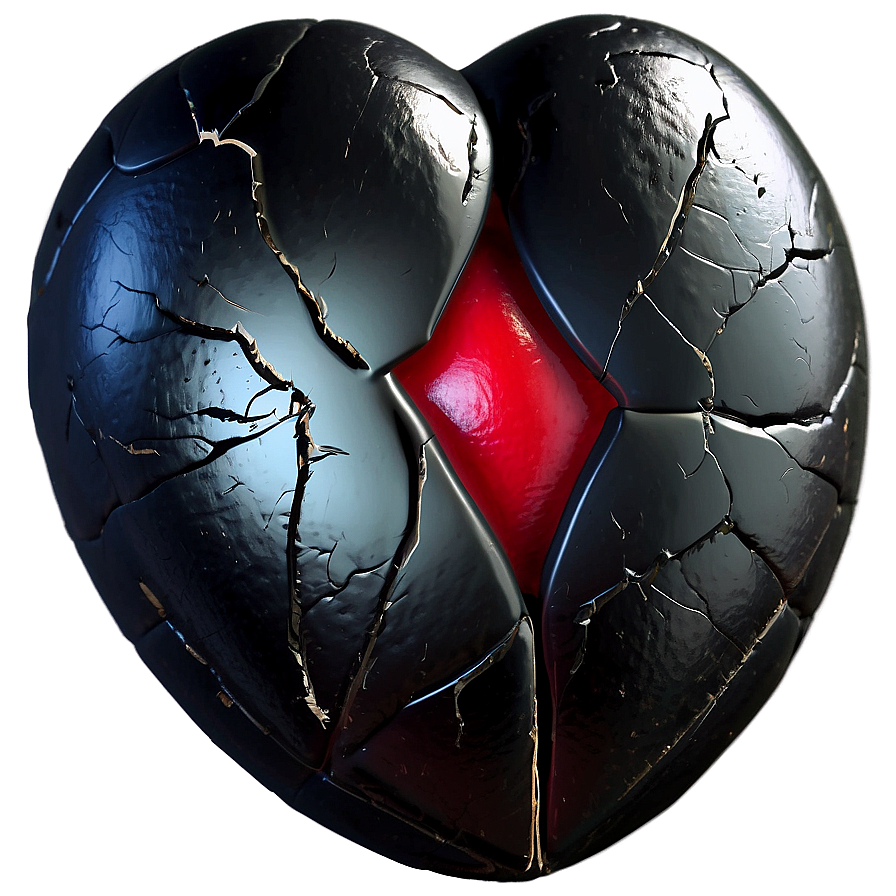 3d Black Broken Heart Png Oqm PNG image