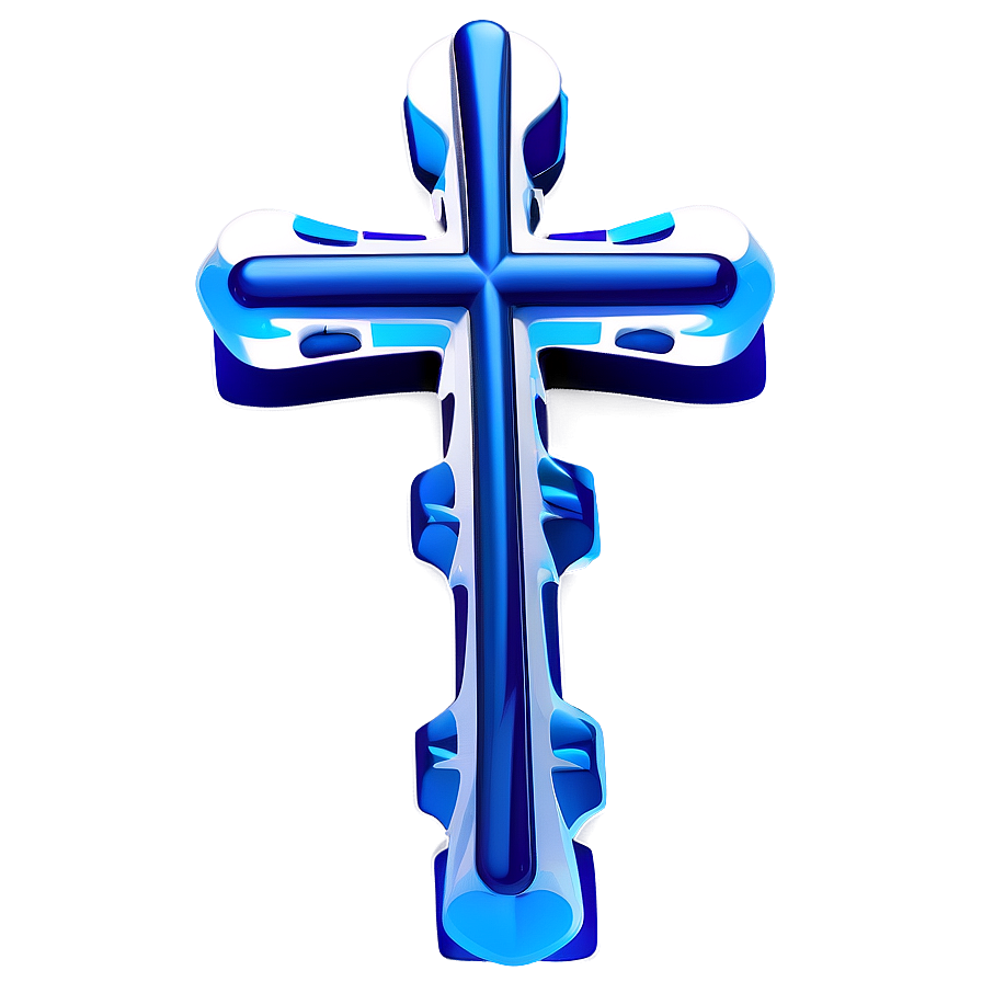 3d Blue Cross Visualization Png 92 PNG image