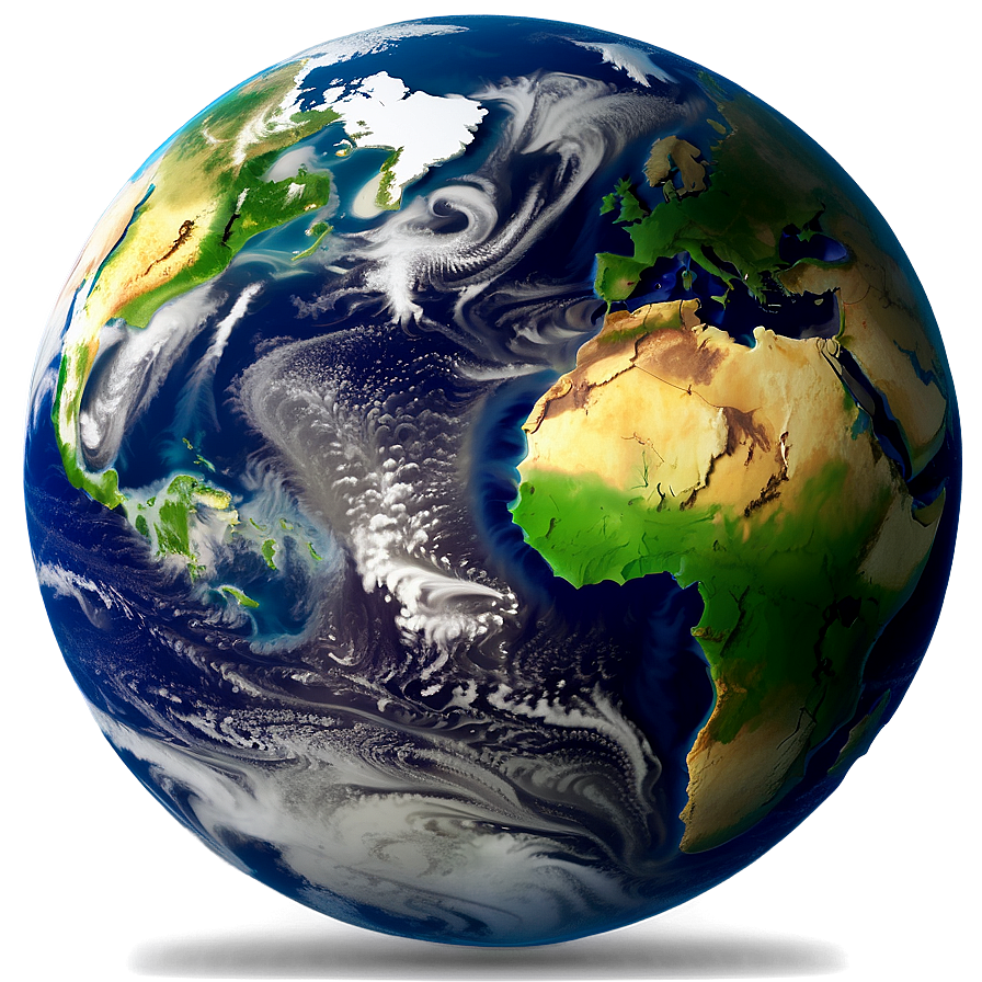 3d Earth With Blue Oceans Png 7 PNG image