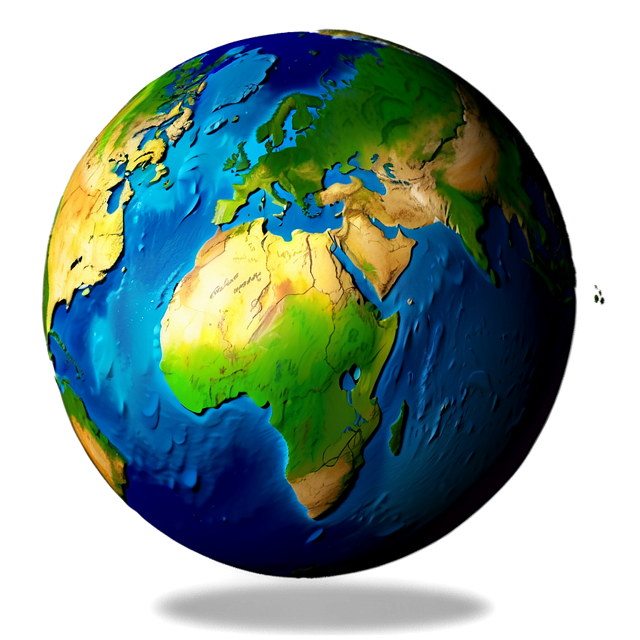 3d Earth With Blue Oceans Png Wjd83 PNG image