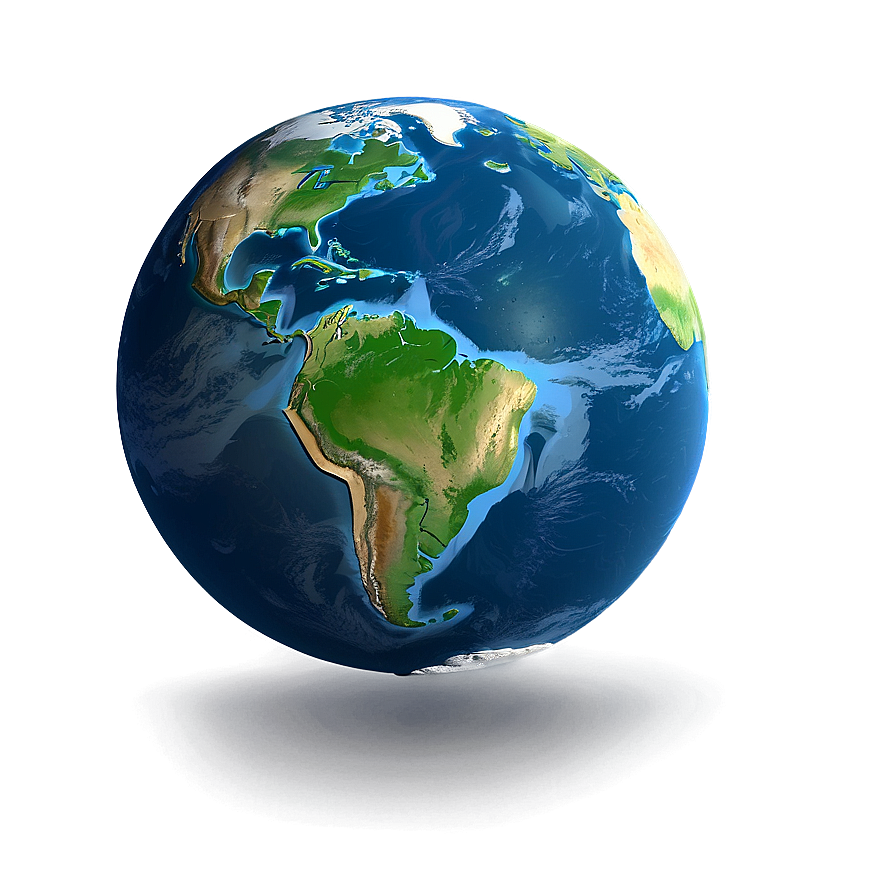 3d Earth With Ocean Currents Png 06292024 PNG image