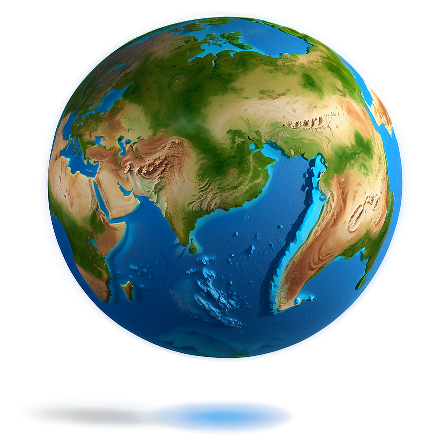 3d Earth With Ocean Currents Png 06292024 PNG image