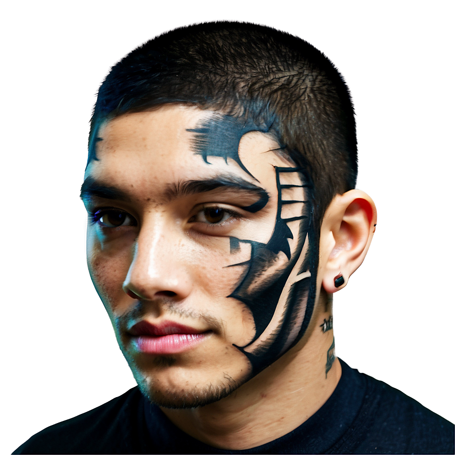 3d Face Tattoo Png 06122024 PNG image