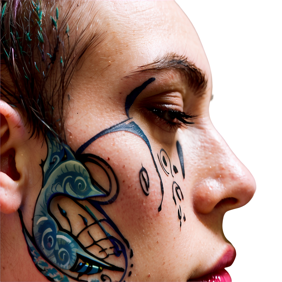 3d Face Tattoo Png 23 PNG image