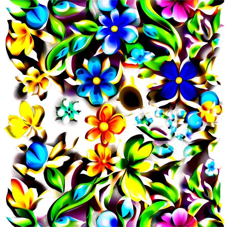 3d Floral Pattern Png Rjg34 PNG image