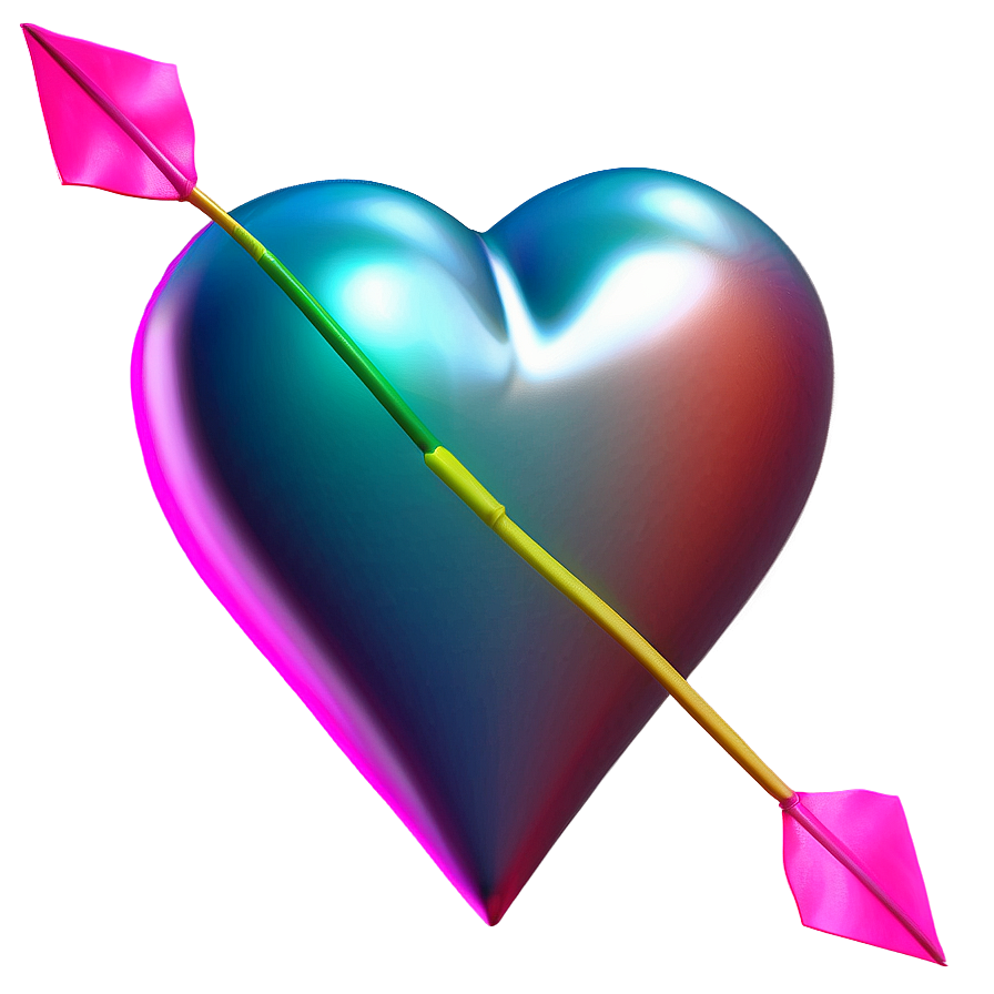 3d Heart With Arrow Png 86 PNG image