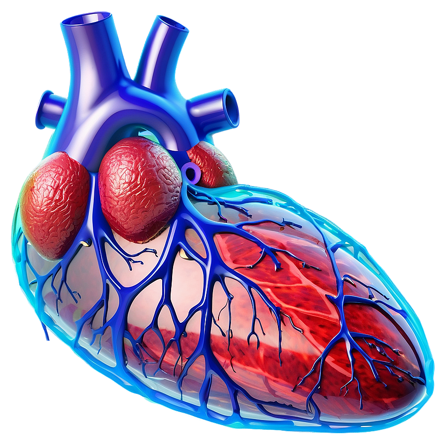 3d Heart With Veins Png Xwf44 PNG image