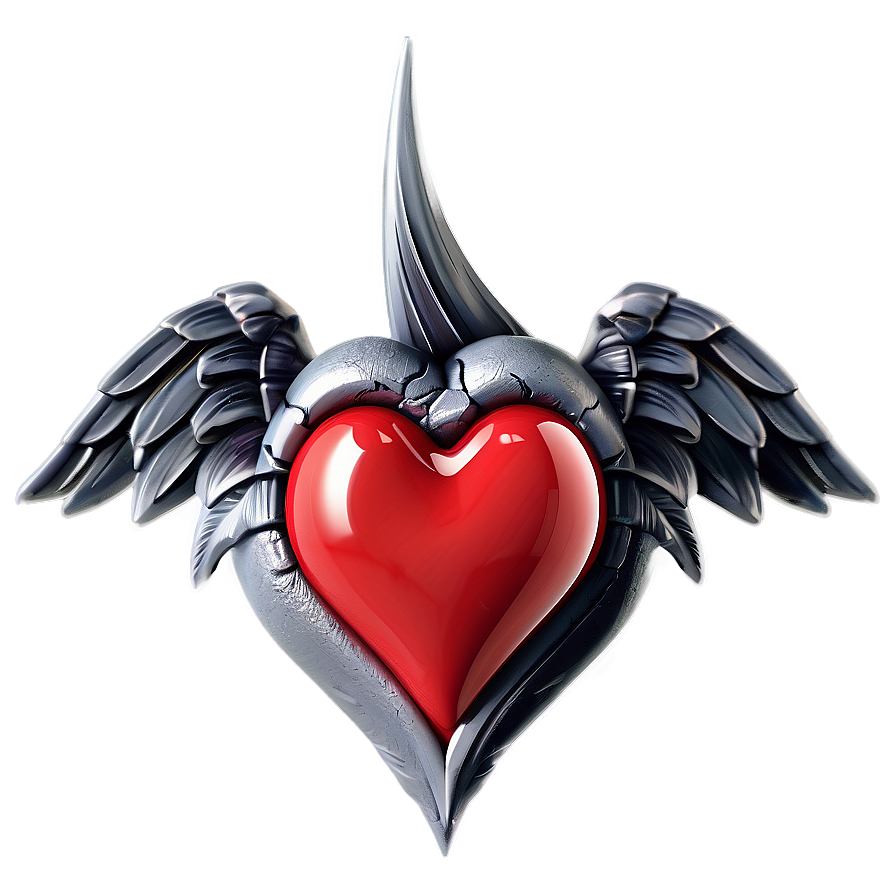 3d Heart With Wings Png 05252024 PNG image