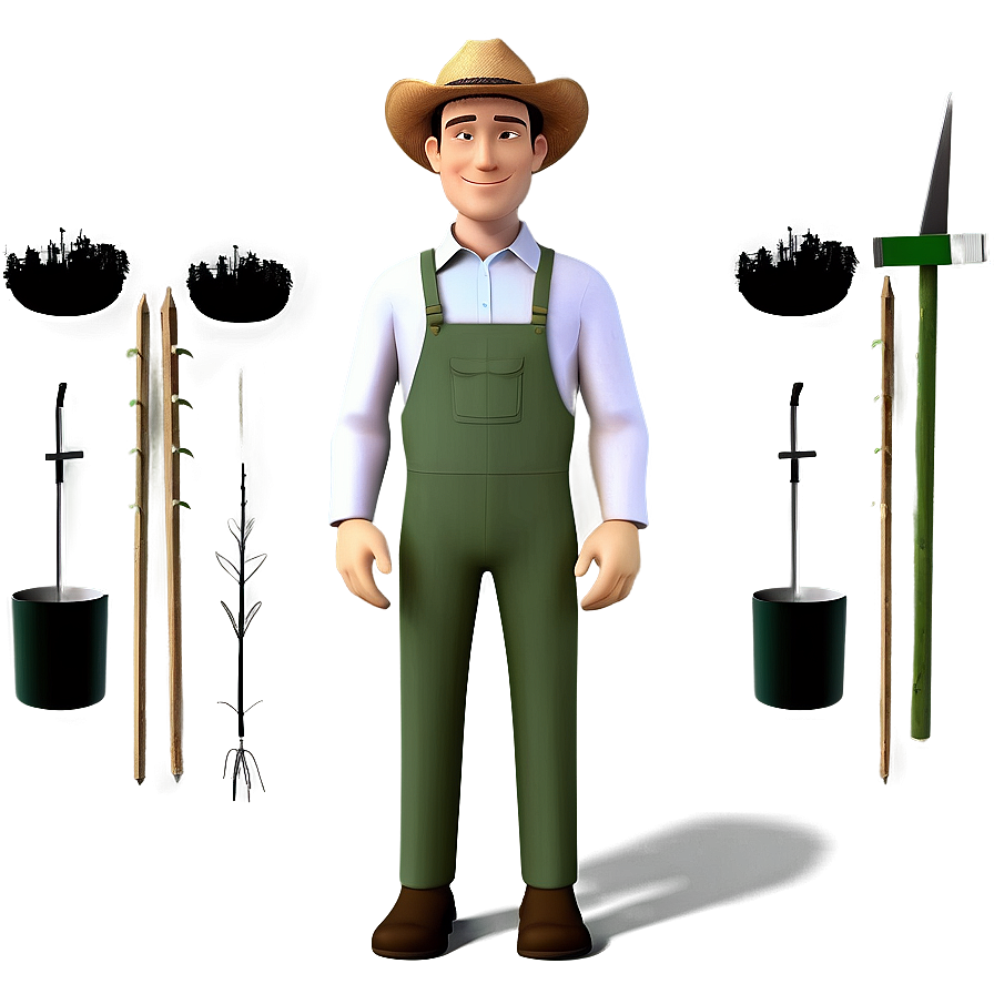 3d Man Farmer Png 06272024 PNG image