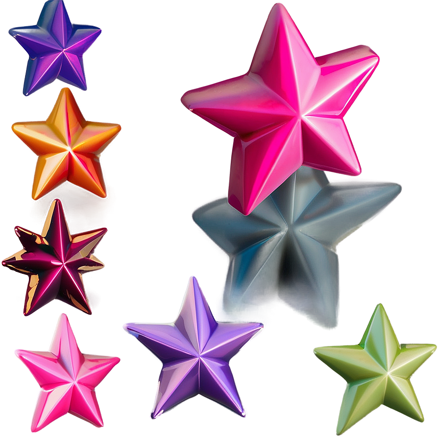 3d Pink Stars Png Bqi PNG image