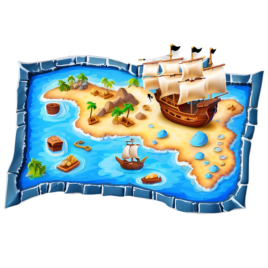 3d Pirate Treasure Map Png 05212024 PNG image