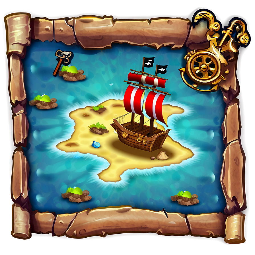 3d Pirate Treasure Map Png Kky26 PNG image
