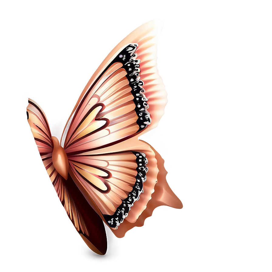 3d Rose Gold Butterfly Png Nee PNG image