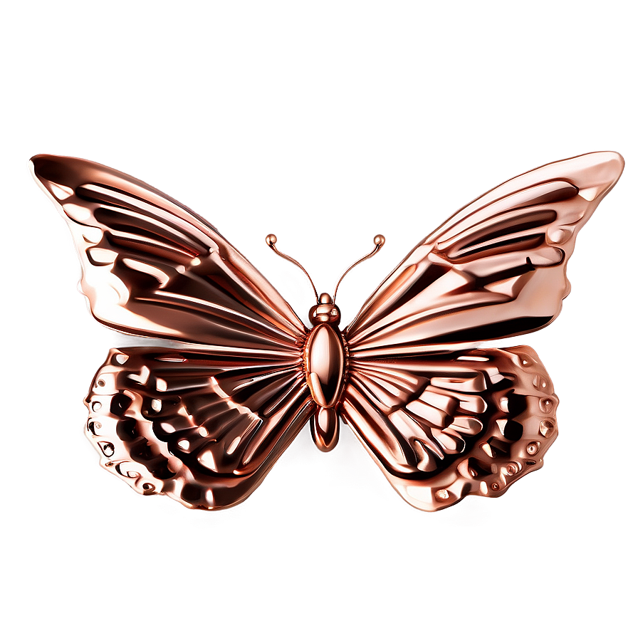 3d Rose Gold Butterfly Png Rvt99 PNG image