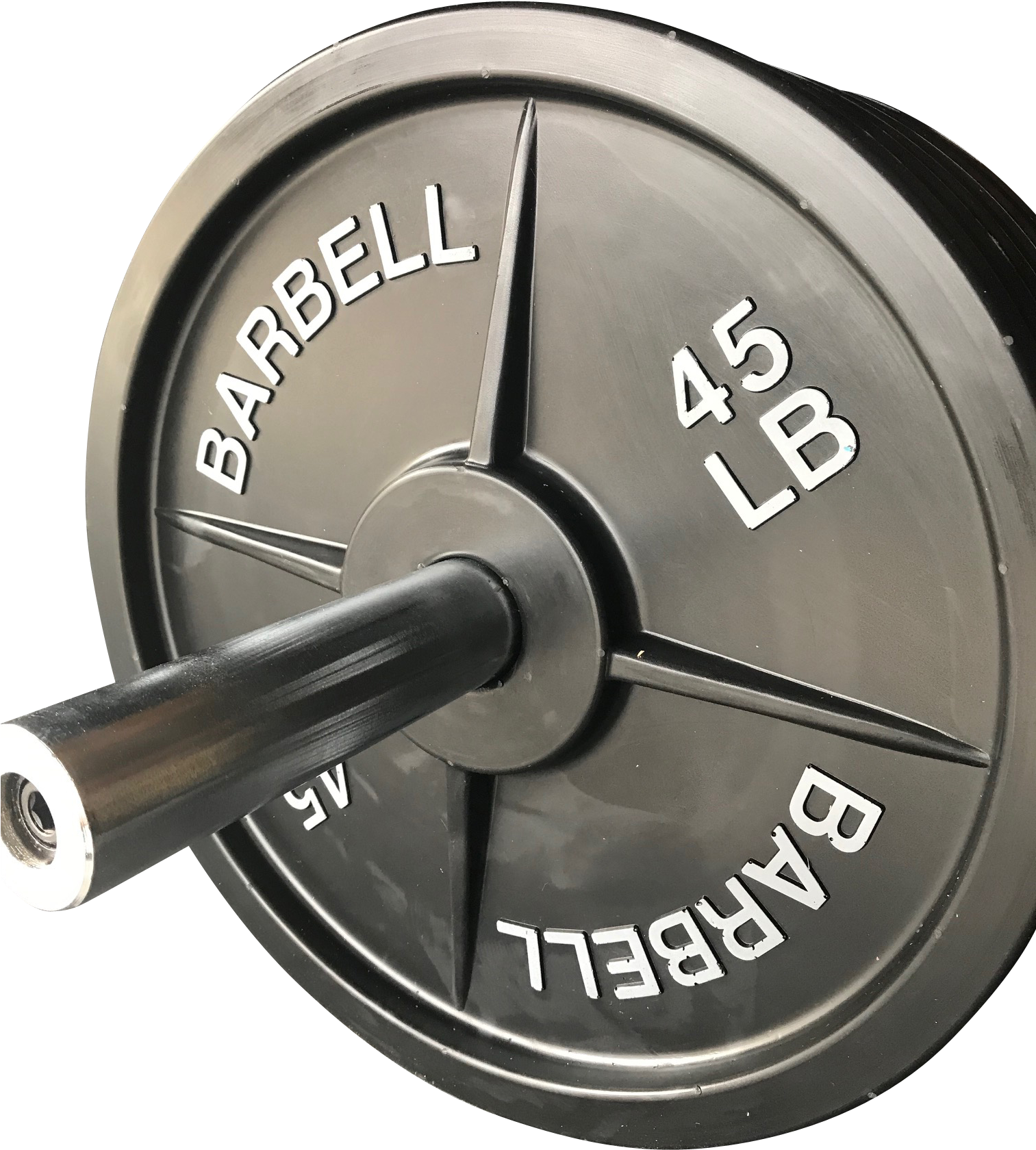 45 L B Barbell Plateand Bar PNG image