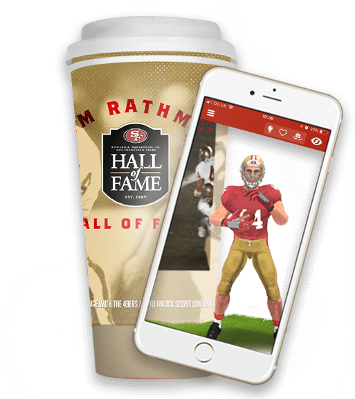 49ers Hallof Fame Coffee Cupand App PNG image