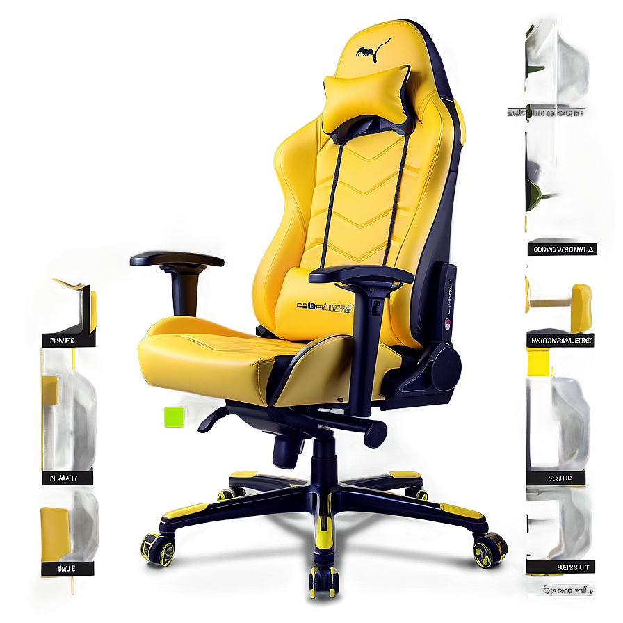 4d Armrest Gamer Chair Png 80 PNG image