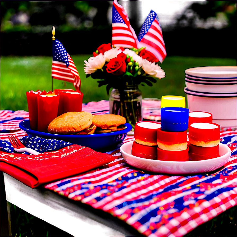 4th Of July Picnic Setup Png 05212024 PNG image