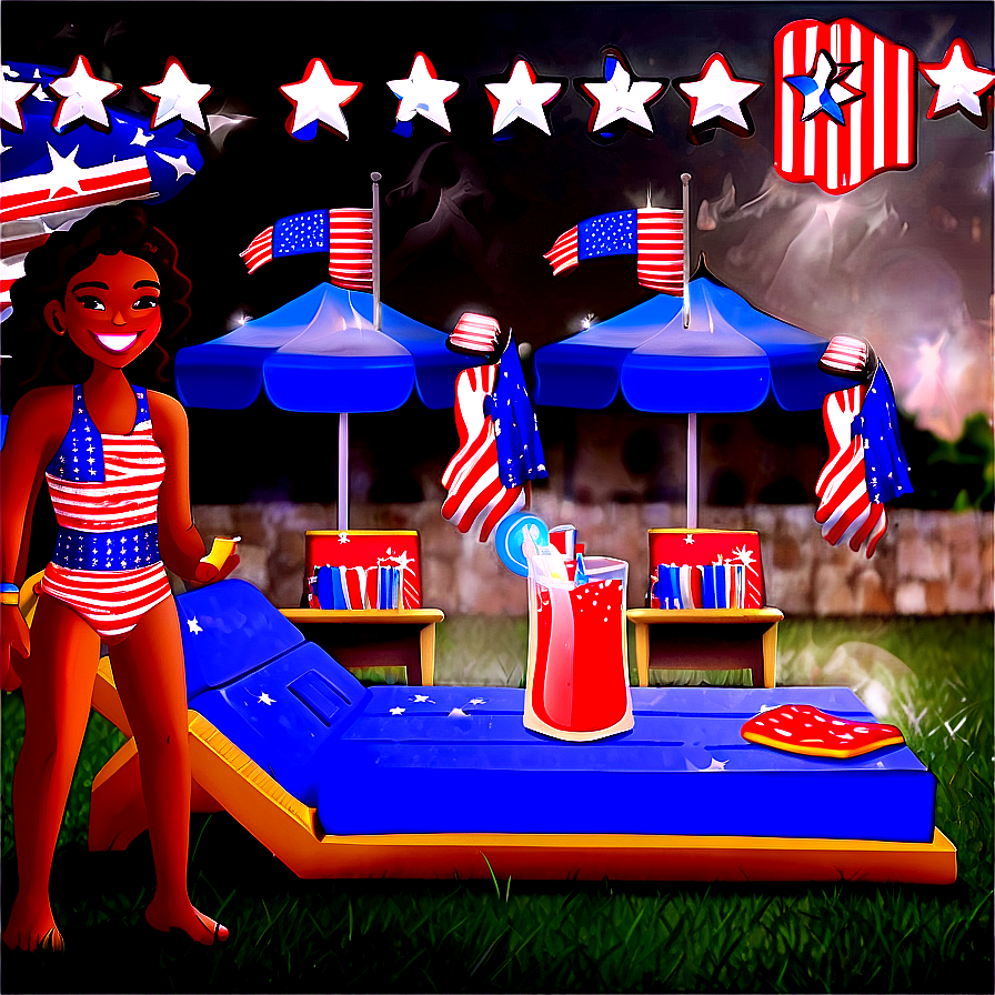 4th Of July Pool Party Png 05212024 PNG image