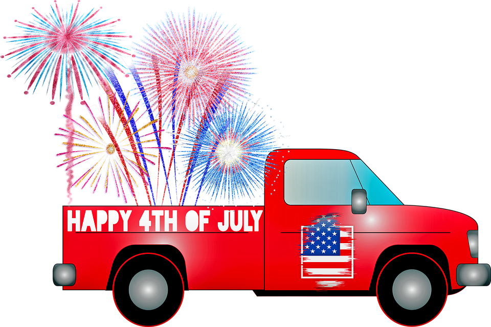 4thof July Fireworks Truck Celebration PNG image