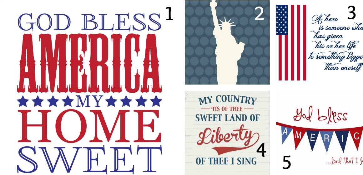 4thof July Patriotic Quotes Collage PNG image