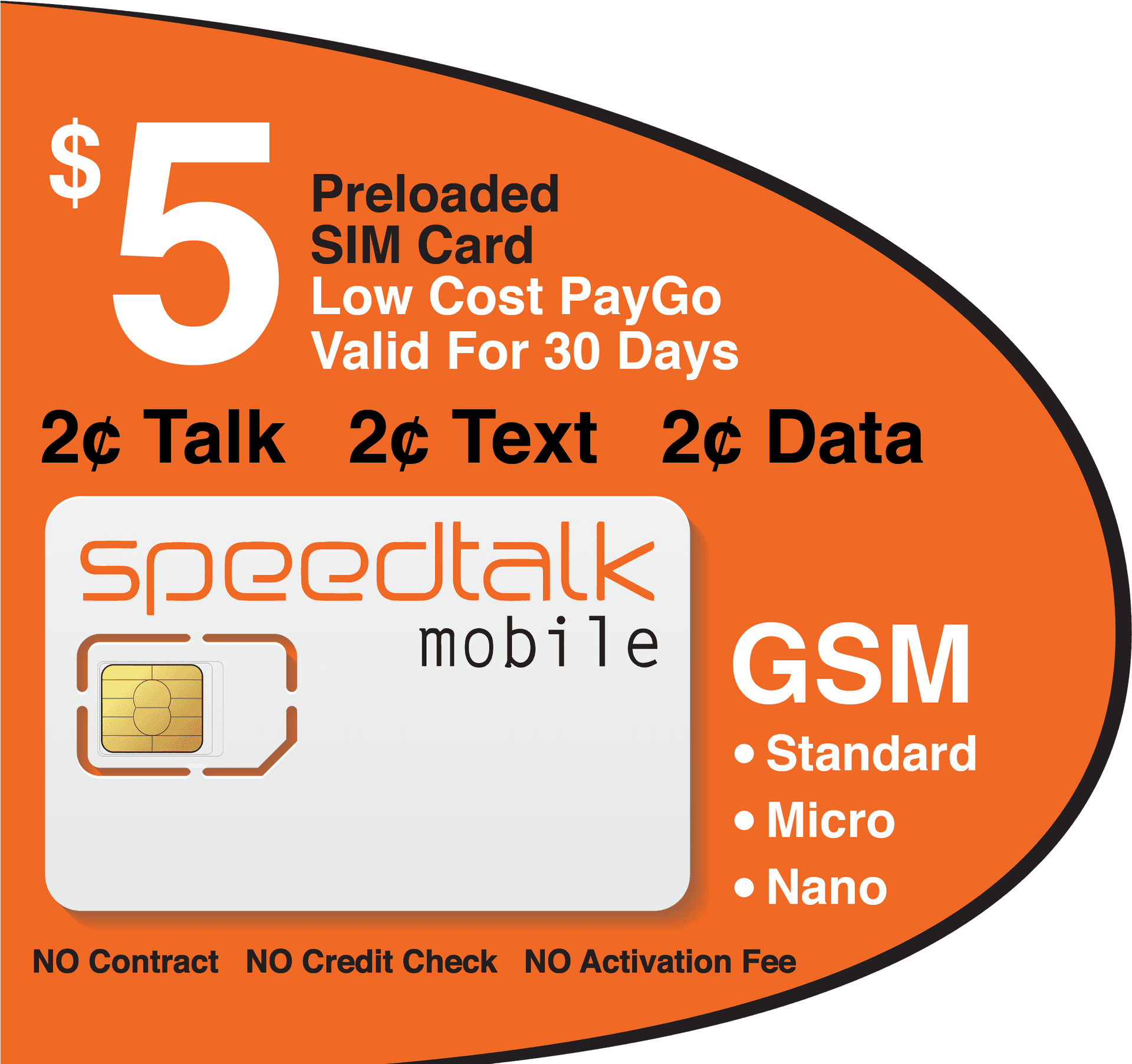 5 Dollar Speed Talk Mobile S I M Card Offer PNG image