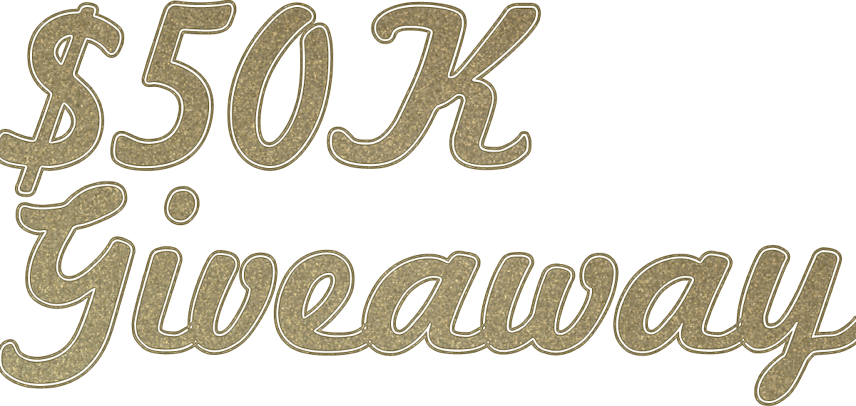 50 K Giveaway Text Graphic PNG image