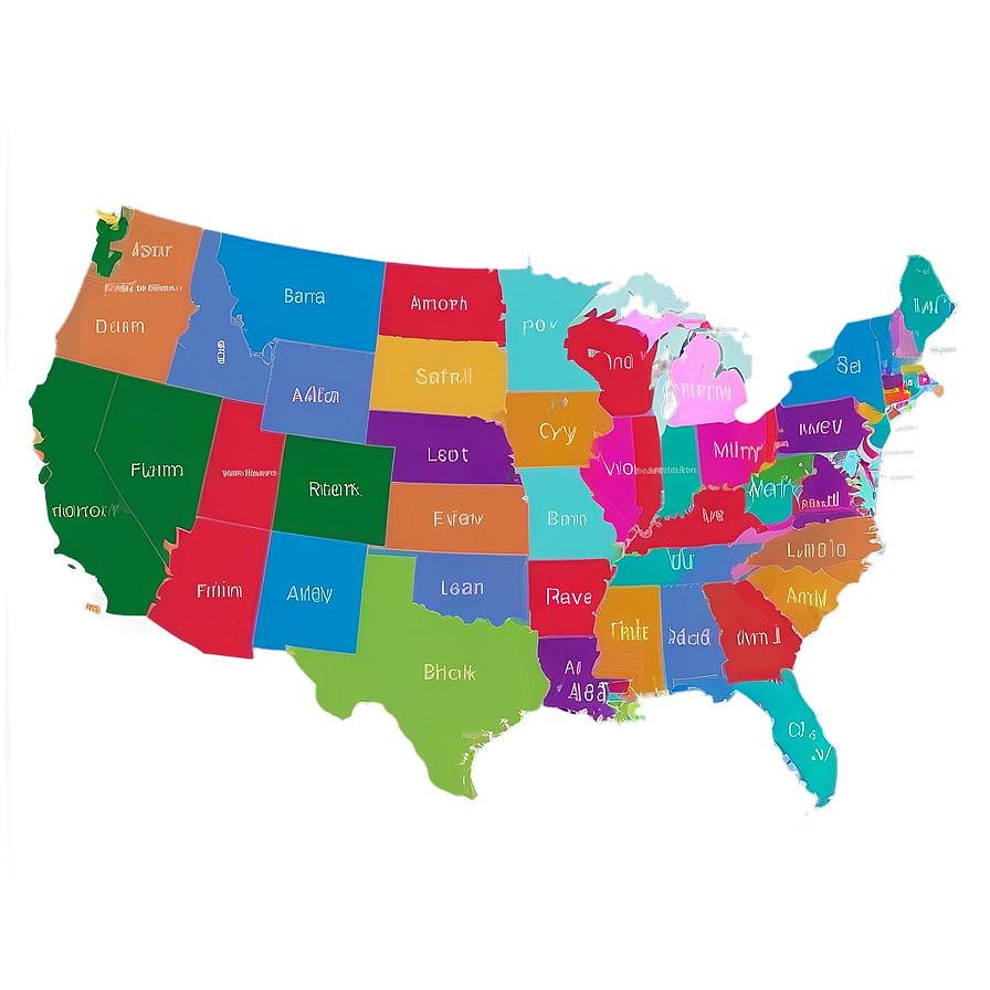 50 States Colorful Png 68 PNG image