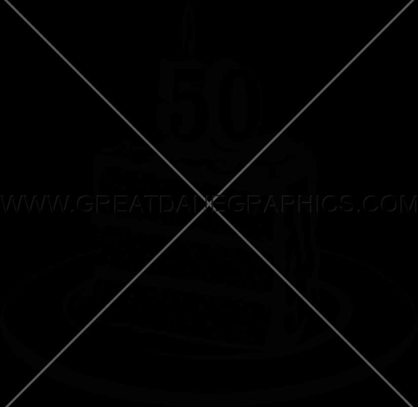 50th Birthday Cake Topper Design PNG image