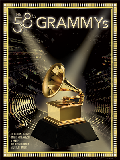 58th Grammy Awards Poster PNG image